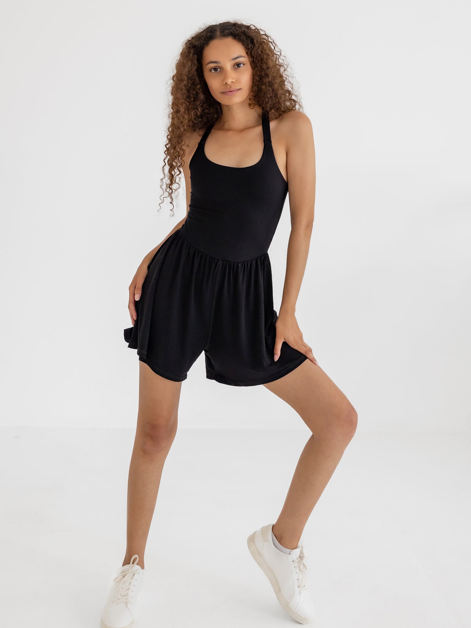 Lila Romper, Midnight Black