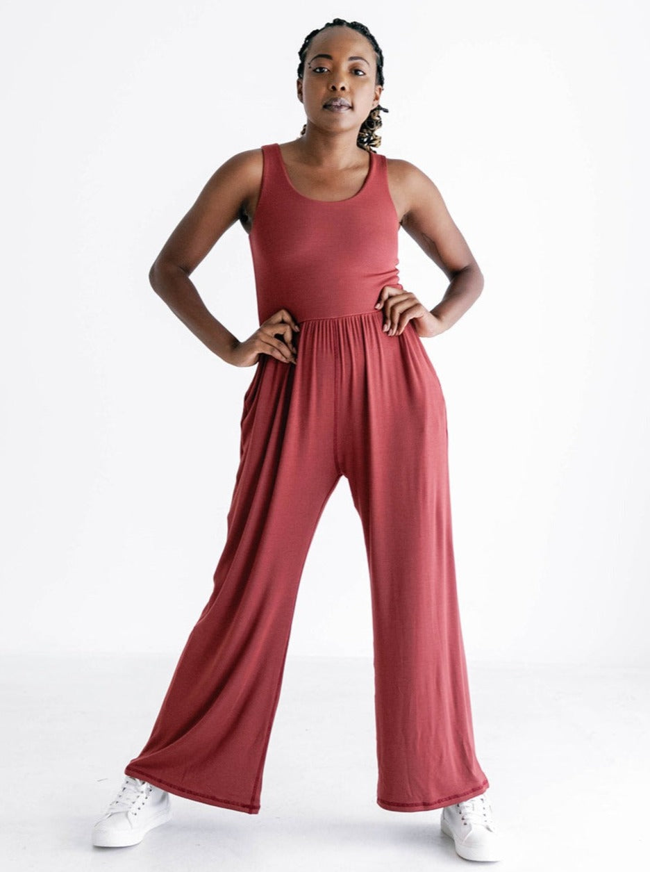 Hana Jumpsuit 2.0, Ribbed Redwood