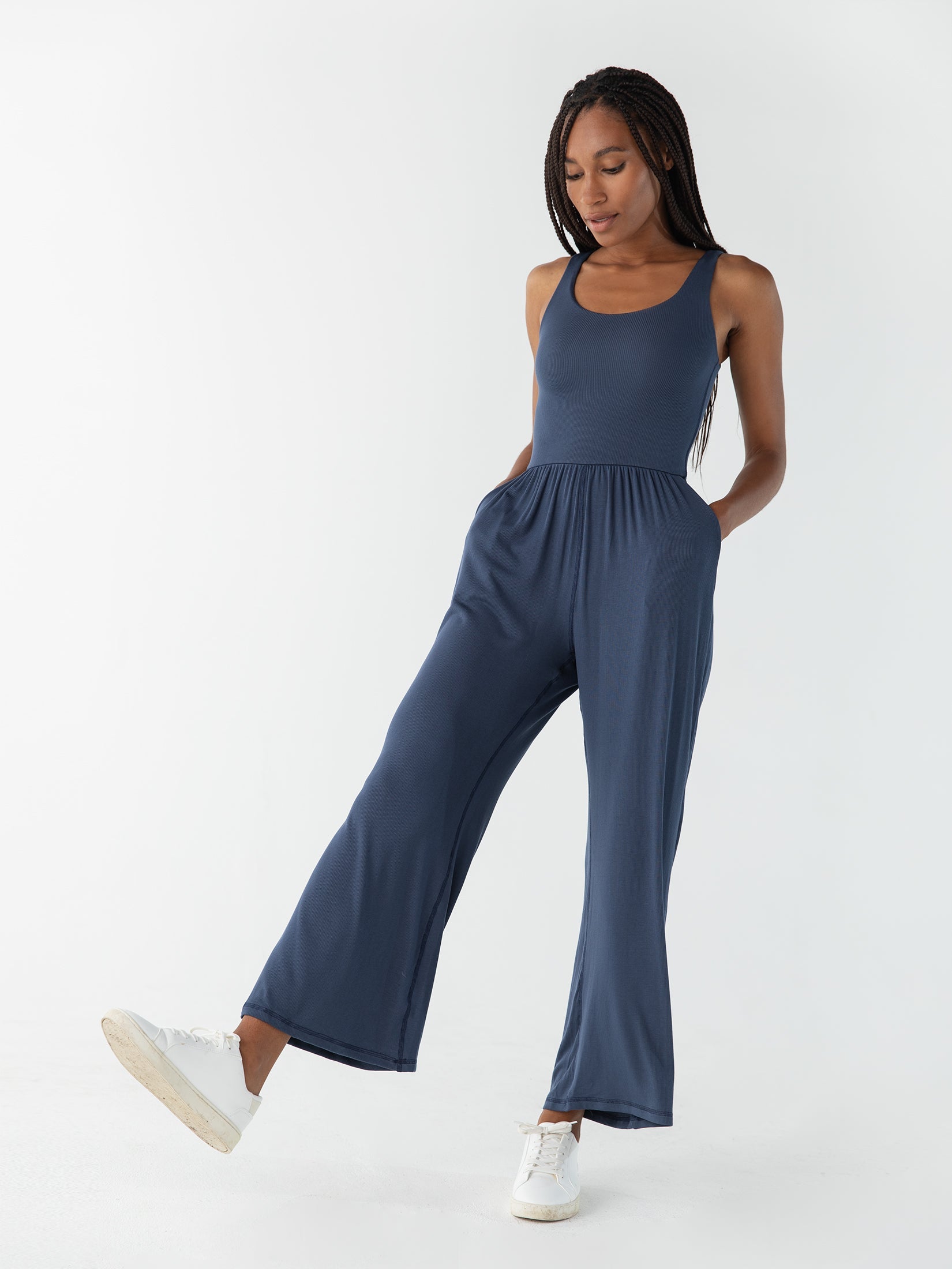 Hana Jumpsuit 2.0, Ribbed Indigo